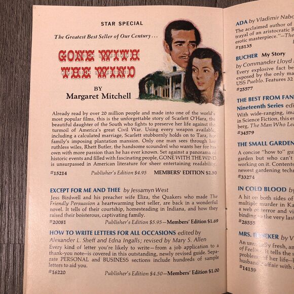 Doubleday Bargain Book Club Bulletin July 1972 Newsletter gone with the wind - Picture 7 of 7